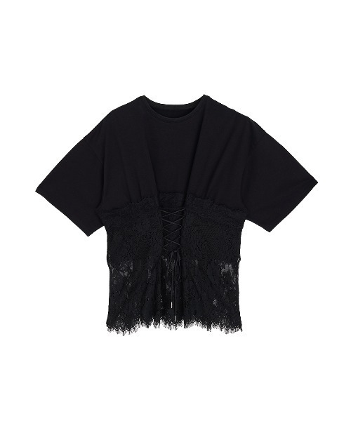 Ameri(アメリ)の「CORSET LIKE LACE DOCKING TEE(Tシャツ/カットソー・レディース・ホワイト/ブラック/レッド・FREE)」の11枚目の写真