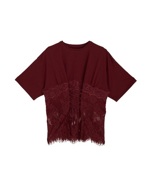 Ameri(アメリ)の「CORSET LIKE LACE DOCKING TEE(Tシャツ/カットソー・レディース・ホワイト/ブラック/レッド・FREE)」の12枚目の写真