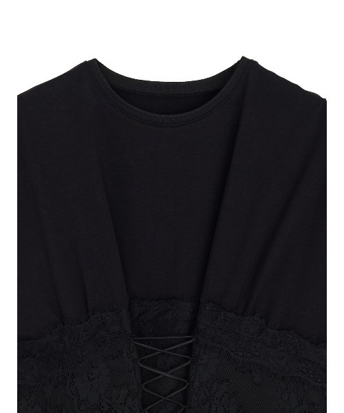 Ameri(アメリ)の「CORSET LIKE LACE DOCKING TEE(Tシャツ/カットソー・レディース・ホワイト/ブラック/レッド・FREE)」の13枚目の写真