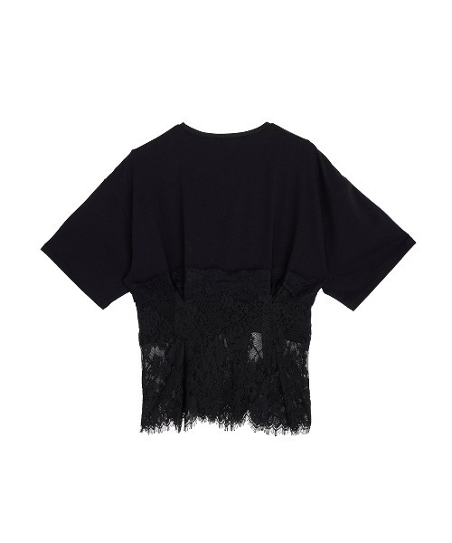 Ameri(アメリ)の「CORSET LIKE LACE DOCKING TEE(Tシャツ/カットソー・レディース・ホワイト/ブラック/レッド・FREE)」の5枚目の写真