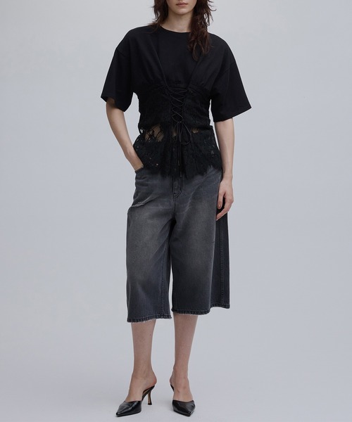 Ameri(アメリ)の「CORSET LIKE LACE DOCKING TEE(Tシャツ/カットソー・レディース・ホワイト/ブラック/レッド・FREE)」の20枚目の写真