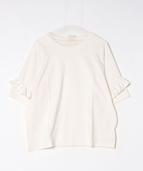 mici(ミチ)の「mici/BACK RAFFLE TEE(Tシャツ/カットソー・レディース・ブルー/オフホワイト/ブラック・ONE SIZE)」の2枚目の写真