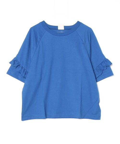 mici(ミチ)の「mici/BACK RAFFLE TEE(Tシャツ/カットソー・レディース・ブルー/オフホワイト/ブラック・ONE SIZE)」の3枚目の写真
