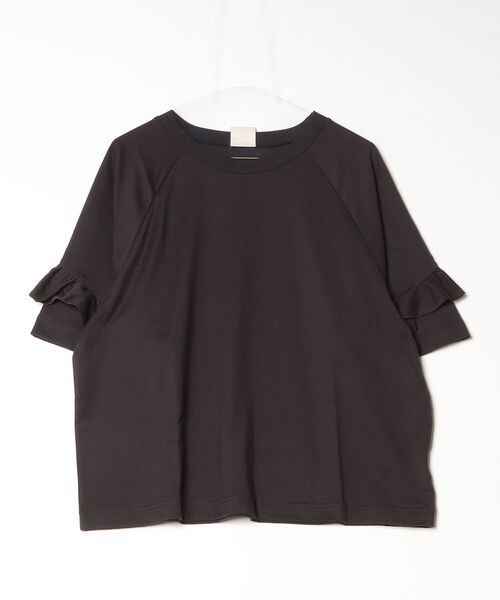 mici(ミチ)の「mici/BACK RAFFLE TEE(Tシャツ/カットソー・レディース・ブルー/オフホワイト/ブラック・ONE SIZE)」の1枚目の写真