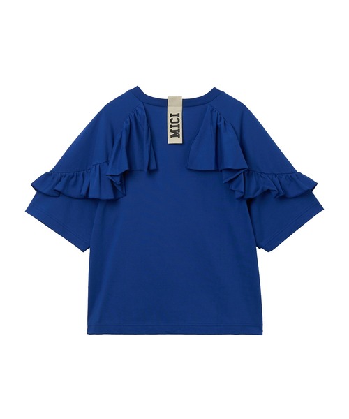 mici(ミチ)の「mici/BACK RAFFLE TEE(Tシャツ/カットソー・レディース・ブルー/オフホワイト/ブラック・ONE SIZE)」の16枚目の写真