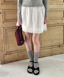 GIUNON | hem lace tuck skirt / ヘムレースタックスカート(スカート)