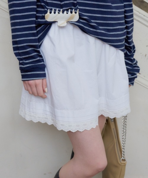 GIUNON(ジウノン)の「hem lace tuck skirt / ヘムレースタックスカート(スカート・レディース・ホワイト・FREE)」の19枚目の写真