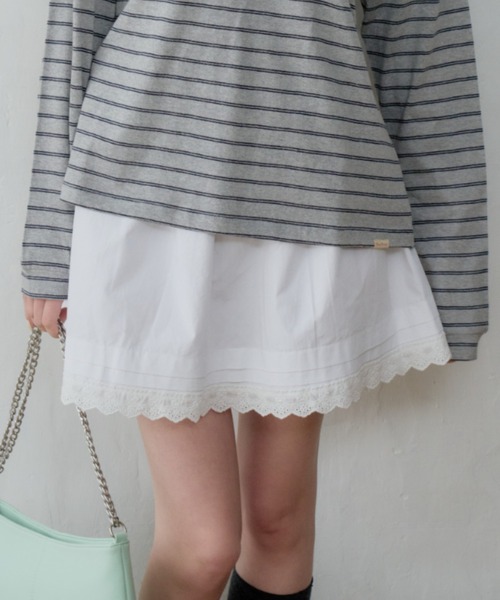 GIUNON(ジウノン)の「hem lace tuck skirt / ヘムレースタックスカート(スカート・レディース・ホワイト・FREE)」の21枚目の写真