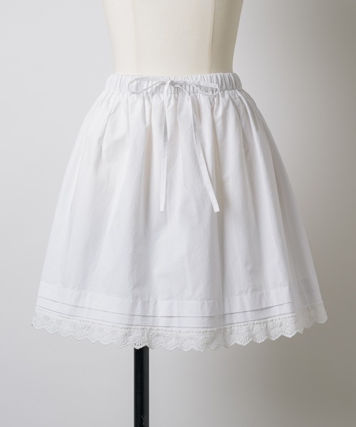 GIUNON(ジウノン)の「hem lace tuck skirt / ヘムレースタックスカート(スカート・レディース・ホワイト・FREE)」の8枚目の写真