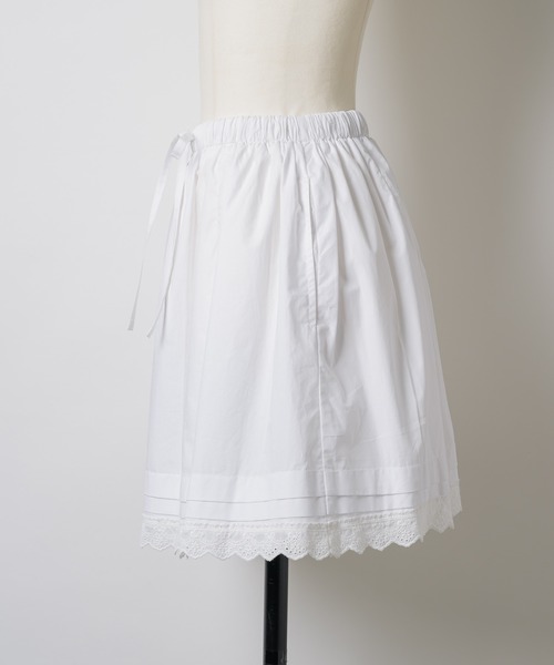 GIUNON(ジウノン)の「hem lace tuck skirt / ヘムレースタックスカート(スカート・レディース・ホワイト・FREE)」の9枚目の写真