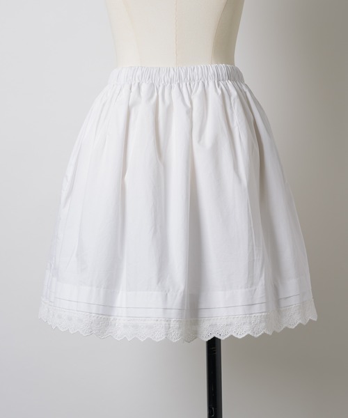 GIUNON(ジウノン)の「hem lace tuck skirt / ヘムレースタックスカート(スカート・レディース・ホワイト・FREE)」の10枚目の写真