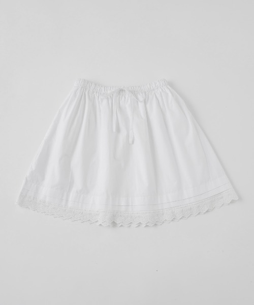 GIUNON(ジウノン)の「hem lace tuck skirt / ヘムレースタックスカート(スカート・レディース・ホワイト・FREE)」の5枚目の写真
