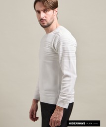 【HIDEAWAYS BLACK】切替タックボーダー長袖ニット