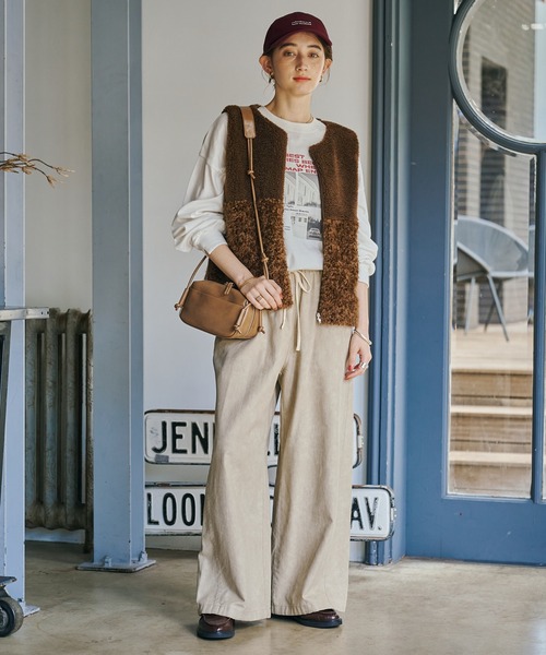 GEORGE'S(ジョージズ)の「ファーボア切替ベスト(ベスト・レディース・ブラウン/モカ/アイボリー・FREE)」の15枚目の写真
