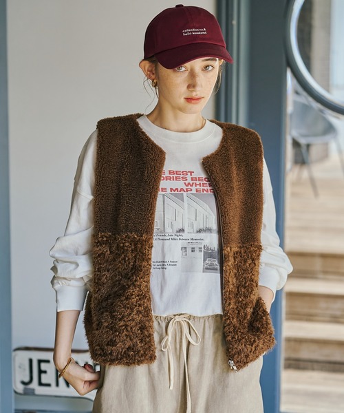 GEORGE'S(ジョージズ)の「ファーボア切替ベスト(ベスト・レディース・ブラウン/モカ/アイボリー・FREE)」の21枚目の写真