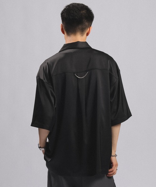 RAGEBLUE(レイジブルー)の「BACK CHAIN SATIN OPEN COLLAR SHIRTS/バックチェーンサテンカイキンシャツ(シャツ/ブラウス・メンズ・グレー/ホワイト/ブラック・MEDIUM/LARGE)」の10枚目の写真