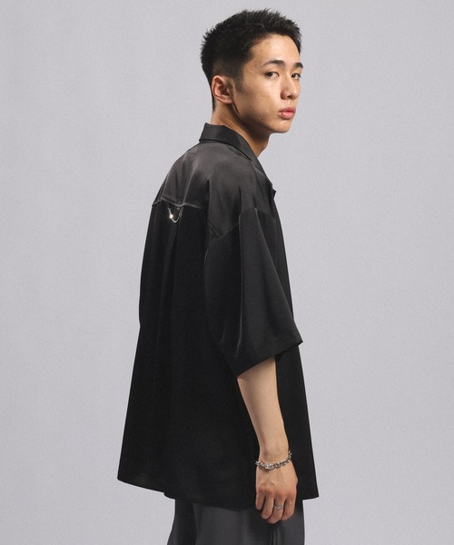 RAGEBLUE(レイジブルー)の「BACK CHAIN SATIN OPEN COLLAR SHIRTS/バックチェーンサテンカイキンシャツ(シャツ/ブラウス・メンズ・グレー/ホワイト/ブラック・MEDIUM/LARGE)」の9枚目の写真