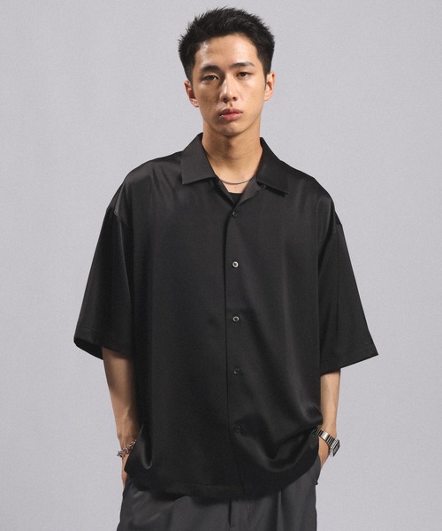 RAGEBLUE(レイジブルー)の「BACK CHAIN SATIN OPEN COLLAR SHIRTS/バックチェーンサテンカイキンシャツ(シャツ/ブラウス・メンズ・グレー/ホワイト/ブラック・MEDIUM/LARGE)」の5枚目の写真