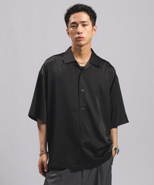 RAGEBLUE(レイジブルー)の「BACK CHAIN SATIN OPEN COLLAR SHIRTS/バックチェーンサテンカイキンシャツ(シャツ/ブラウス・メンズ・グレー/ホワイト/ブラック・MEDIUM/LARGE)」の4枚目の写真