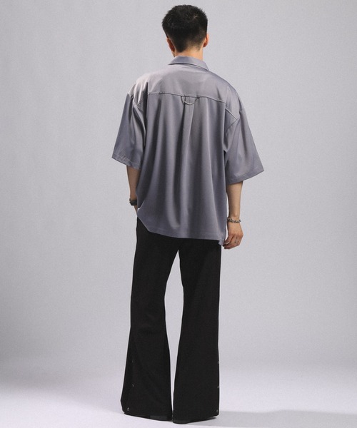 RAGEBLUE(レイジブルー)の「BACK CHAIN SATIN OPEN COLLAR SHIRTS/バックチェーンサテンカイキンシャツ(シャツ/ブラウス・メンズ・グレー/ホワイト/ブラック・MEDIUM/LARGE)」の6枚目の写真