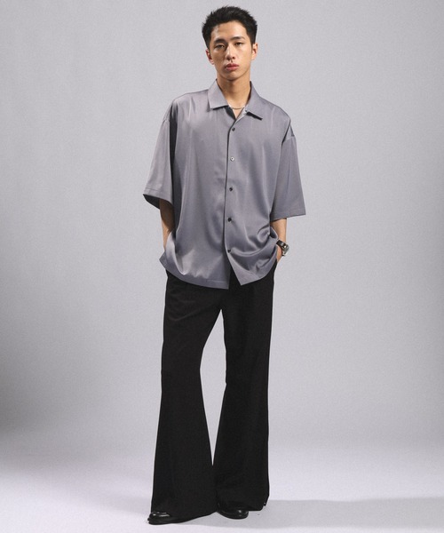 RAGEBLUE(レイジブルー)の「BACK CHAIN SATIN OPEN COLLAR SHIRTS/バックチェーンサテンカイキンシャツ(シャツ/ブラウス・メンズ・グレー/ホワイト/ブラック・MEDIUM/LARGE)」の7枚目の写真