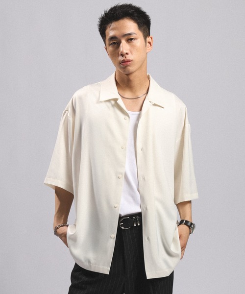 RAGEBLUE(レイジブルー)の「BACK CHAIN SATIN OPEN COLLAR SHIRTS/バックチェーンサテンカイキンシャツ(シャツ/ブラウス・メンズ・グレー/ホワイト/ブラック・MEDIUM/LARGE)」の20枚目の写真