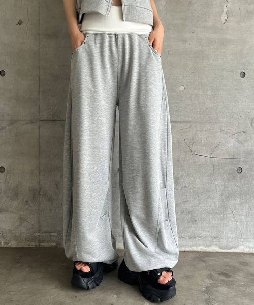 SPIRALGIRL(スパイラルガール)の「【接触冷感】ダブルウエストスウェットパンツ(スウェットパンツ・レディース・グレー/ブラック・FREE)」の8枚目の写真