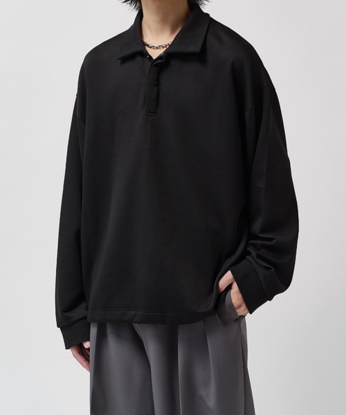 Lui's(ルイス)の「ポンチオーバーポロL/S(ポロシャツ・メンズ・ホワイト/ブラック/グレー系その他・FREE)」の2枚目の写真