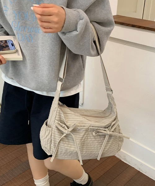 Miniministore(ミニミニストア)の「軽いチェック柄ショルダーバッグレディース(ショルダーバッグ・レディース・ブラック/ベージュ/パープル/ブラウン/カーキ・FREE)」の4枚目の写真