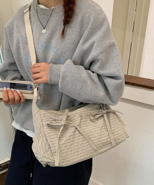 Miniministore(ミニミニストア)の「軽いチェック柄ショルダーバッグレディース(ショルダーバッグ・レディース・ブラック/ベージュ/パープル/ブラウン/カーキ・FREE)」の10枚目の写真