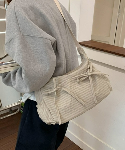 Miniministore(ミニミニストア)の「軽いチェック柄ショルダーバッグレディース(ショルダーバッグ・レディース・ブラック/ベージュ/パープル/ブラウン/カーキ・FREE)」の9枚目の写真