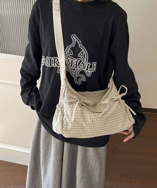 Miniministore(ミニミニストア)の「軽いチェック柄ショルダーバッグレディース(ショルダーバッグ・レディース・ブラック/ベージュ/パープル/ブラウン/カーキ・FREE)」の7枚目の写真