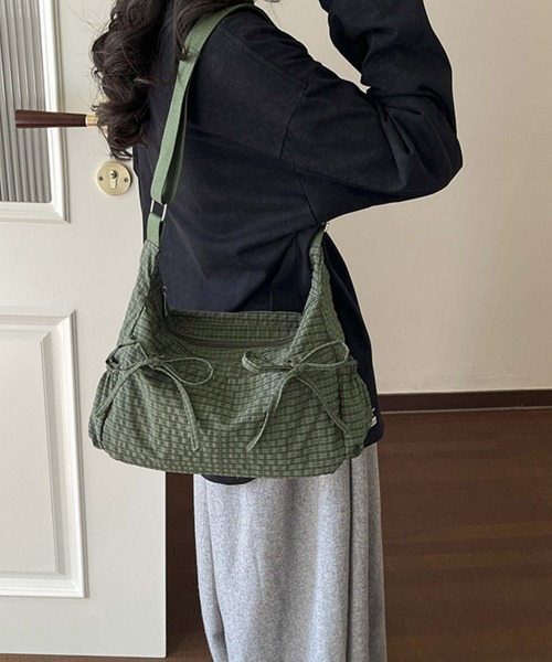 Miniministore(ミニミニストア)の「軽いチェック柄ショルダーバッグレディース(ショルダーバッグ・レディース・ブラック/ベージュ/パープル/ブラウン/カーキ・FREE)」の22枚目の写真