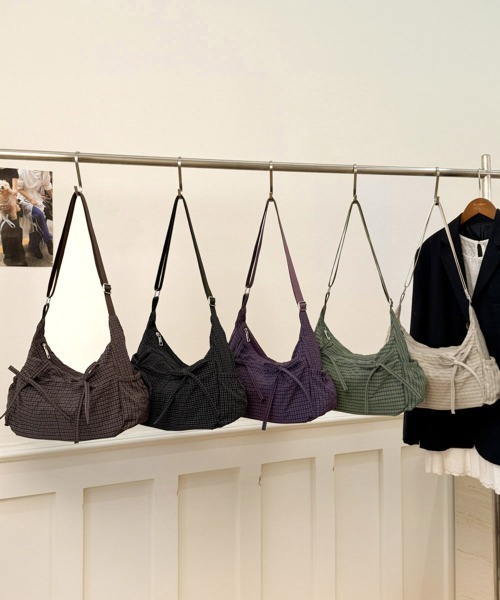 Miniministore(ミニミニストア)の「軽いチェック柄ショルダーバッグレディース(ショルダーバッグ・レディース・ブラック/ベージュ/パープル/ブラウン/カーキ・FREE)」の17枚目の写真