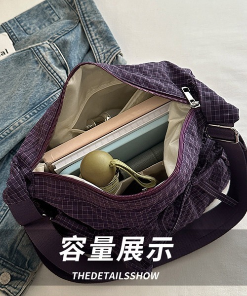 Miniministore(ミニミニストア)の「軽いチェック柄ショルダーバッグレディース(ショルダーバッグ・レディース・ブラック/ベージュ/パープル/ブラウン/カーキ・FREE)」の13枚目の写真