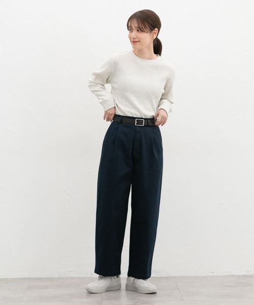 Honeys(ハニーズ)の「ゆったりチノパンツ(股下63cm)(チノパンツ・レディース・ブラック/ネイビー/モカ・3L/L/LL/M/S/SS)」の6枚目の写真