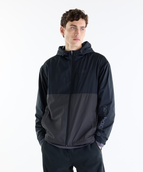 NEW BALANCE(ニューバランス)の「ウーブントラックジャケット 裏トリコット起毛(ブルゾン・メンズ・グレイッシュブルー/カーキブラウン/ブラック・SMALL/LARGE/MEDIUM/XX-LARGE/X-LARGE)」の2枚目の写真