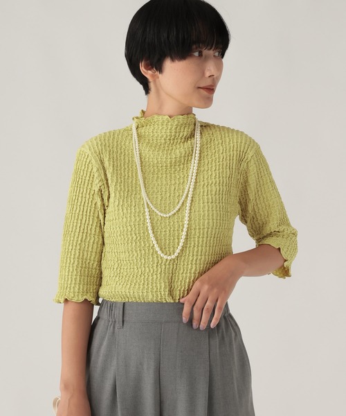 Elura（エルーラ）の「シャーリングカットソー/1079327（Tシャツ/カットソー・レディース・ブラック/グリーン系その他/オフホワイト・FREE）」の16枚目の写真