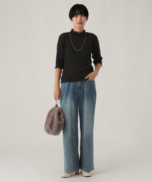 Elura（エルーラ）の「シャーリングカットソー/1079327（Tシャツ/カットソー・レディース・ブラック/グリーン系その他/オフホワイト・FREE）」の10枚目の写真