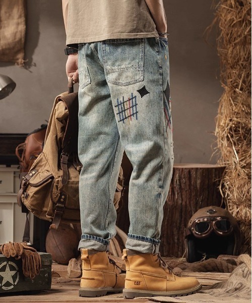 DOUBLE STEAL(ダブルスティール)の「DS刺繍デザインストレートデニムパンツ(デニムパンツ・メンズ・ブルー・SMALL/MEDIUM/LARGE/X-LARGE)」の5枚目の写真