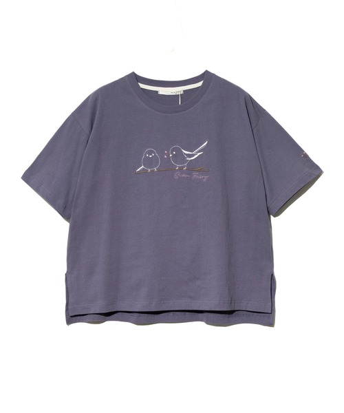 go slow caravan(ゴースローキャラバン)の「NUEVO BLANCA/ヌエヴォブランカ シマエナガ刺繍 TEE(Tシャツ/カットソー・レディース・パープル/ホワイト・FREE)」の9枚目の写真
