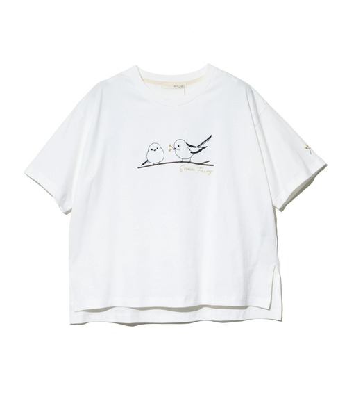 go slow caravan(ゴースローキャラバン)の「NUEVO BLANCA/ヌエヴォブランカ シマエナガ刺繍 TEE(Tシャツ/カットソー・レディース・パープル/ホワイト・FREE)」の11枚目の写真