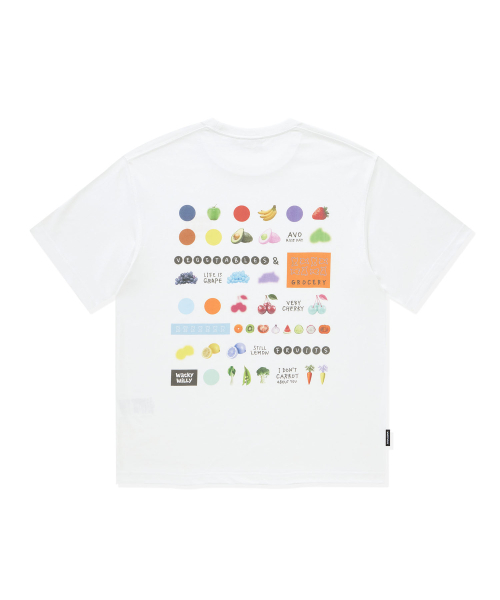 Wacky WiLLy（ワッキーウィリー）の「[グロサリー] アッセンブルアート 半袖Tシャツ ホワイト（Tシャツ/カットソー・レディース・その他・SMALL/MEDIUM/LARGE/X-LARGE）」の2枚目の写真