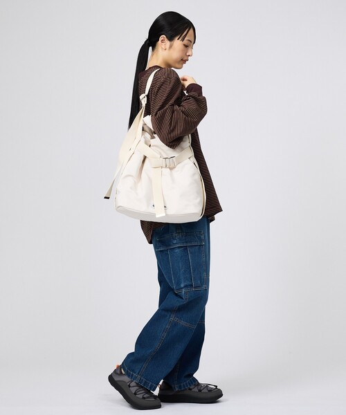 OUTDOOR PRODUCTS（アウトドアプロダクツ）の「【OUTDOOR PRODUCTS / アウトドアプロダクツ】2WAY巾着ベルトナイロントートバッグM/ナイロン/トート2way Belt Tote [M]バッグ（トートバッグ・レディース・ブラック/ブラウン/シルバー/アイボリー・フリー）」の14枚目の写真