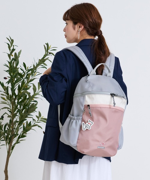 BALMORAL(バルモラル)の「BALMORAL 11ポケット筒形バックパック 20L(バックパック/リュック・レディース・グレイッシュベージュ/ダークグレー/ネイビー系/その他1/ブラック/スモークピンク・FREE)」の5枚目の写真
