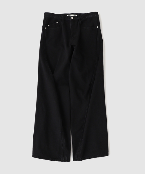 NVRFRGT(ネヴァーフォーゲット)の「NVRFRGT / ネヴァーフォーゲット 3D TWISTED WIDE LEG JEANS F.BLAC(デニムパンツ・メンズ・ブラック・3/2/1)」の1枚目の写真