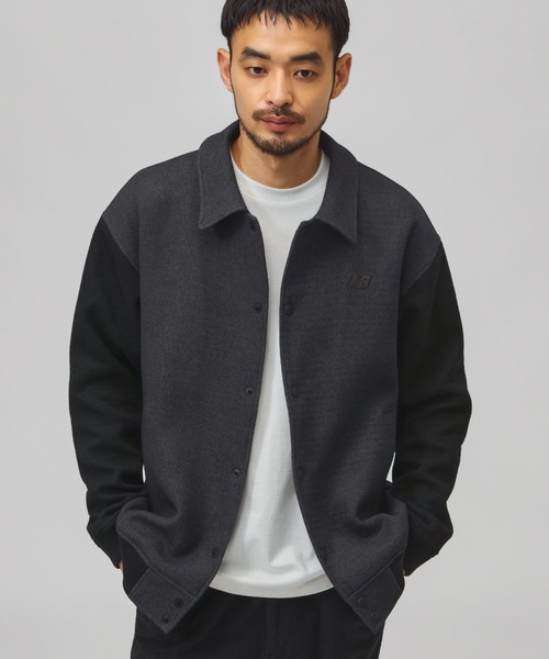 NEW BALANCE（ニューバランス）の「【別注】ニューバランス New Balance ウールライクバーシティージャケット 限定コラボ（ブルゾン・メンズ・チャコールグレー/ネイビー/ブラック・S/M/L/LL）」の3枚目の写真