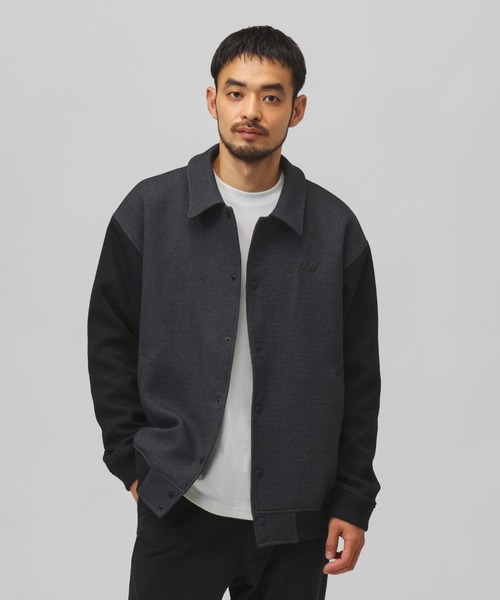NEW BALANCE（ニューバランス）の「【別注】ニューバランス New Balance ウールライクバーシティージャケット 限定コラボ（ブルゾン・メンズ・チャコールグレー/ネイビー/ブラック・S/M/L/LL）」の13枚目の写真