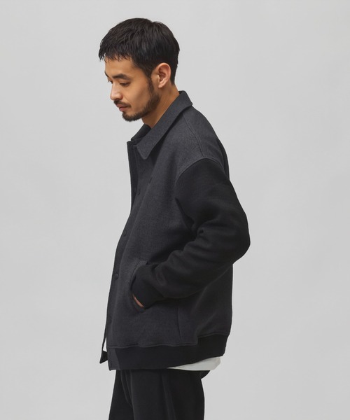 NEW BALANCE（ニューバランス）の「【別注】ニューバランス New Balance ウールライクバーシティージャケット 限定コラボ（ブルゾン・メンズ・チャコールグレー/ネイビー/ブラック・S/M/L/LL）」の14枚目の写真