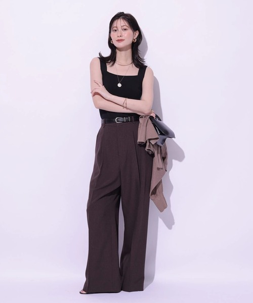 Arpege story(アルページュストーリー)の「タックワイドパンツ(その他パンツ・レディース・ブラック/ダークブラウン/チャコールグレー・0/1/2)」の16枚目の写真